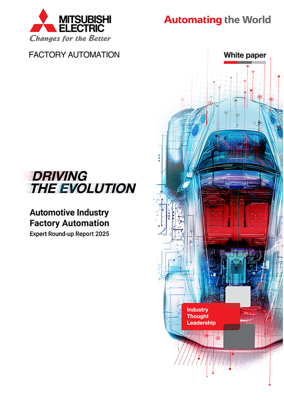 Kaft Mitsubishi Electric rapport over industriële automatisering en factory automation trends. waarom automatisering projecten mislukken